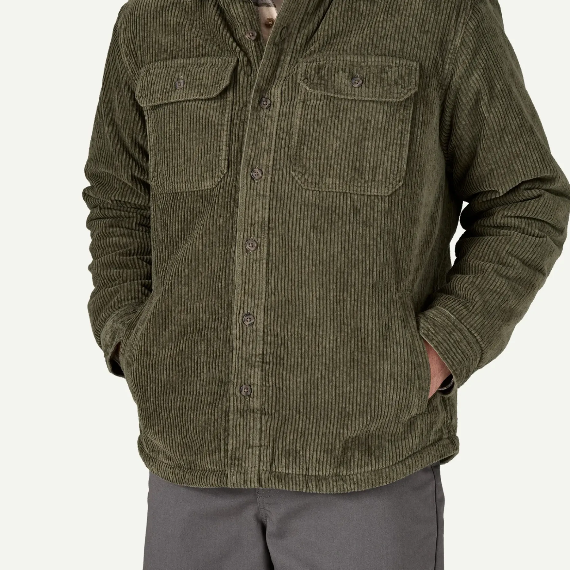 Men's Pile-Lined Corduroy Shirt Jacket