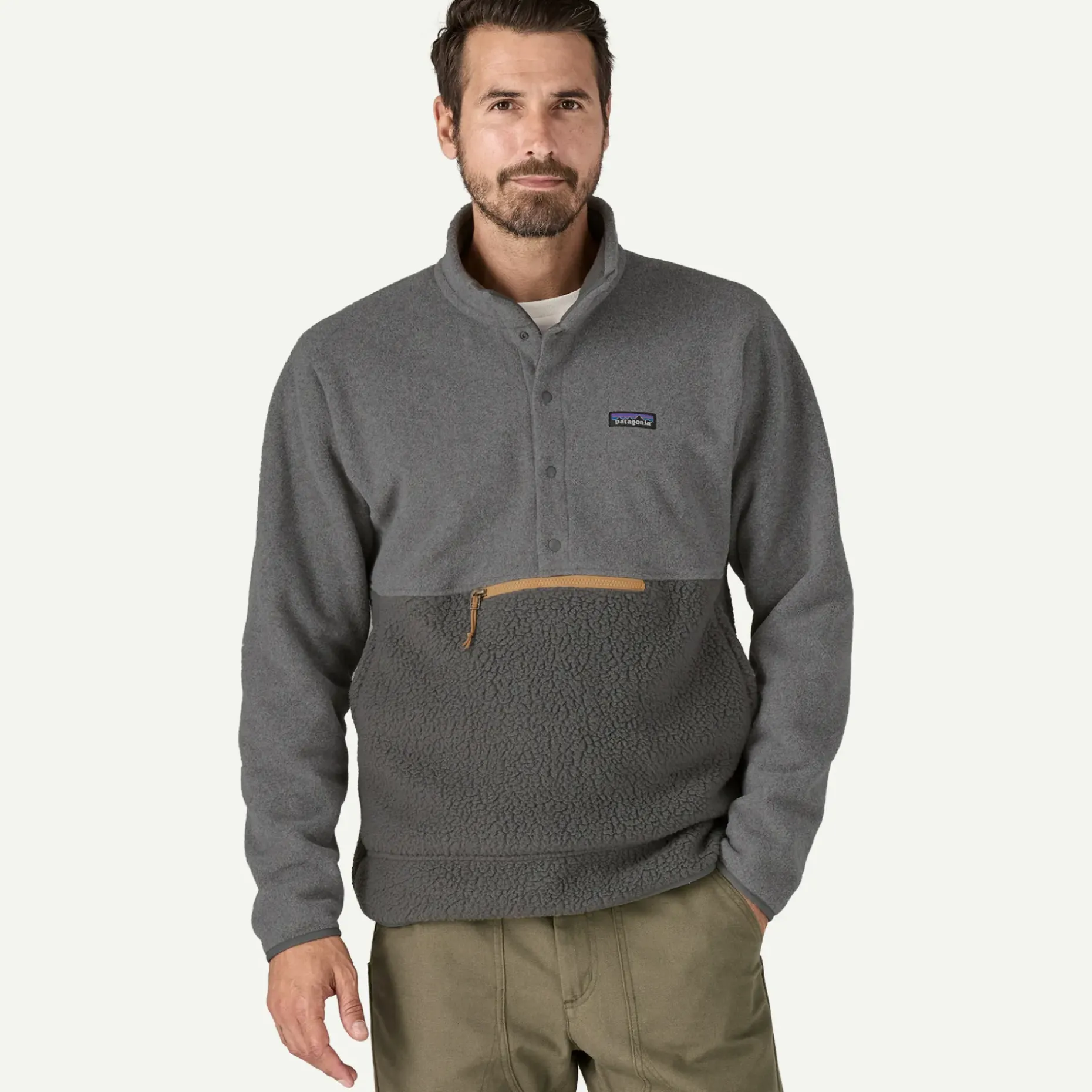Men's Retro Pile Half-Snap Fleece Pullover