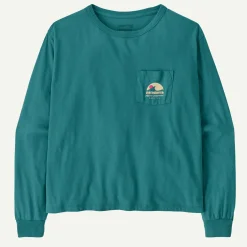 Women's Long-Sleeved Applied Imagination Easy-Cut Organic Pocket T-Shirt