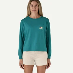 Women's Long-Sleeved Applied Imagination Easy-Cut Organic Pocket T-Shirt