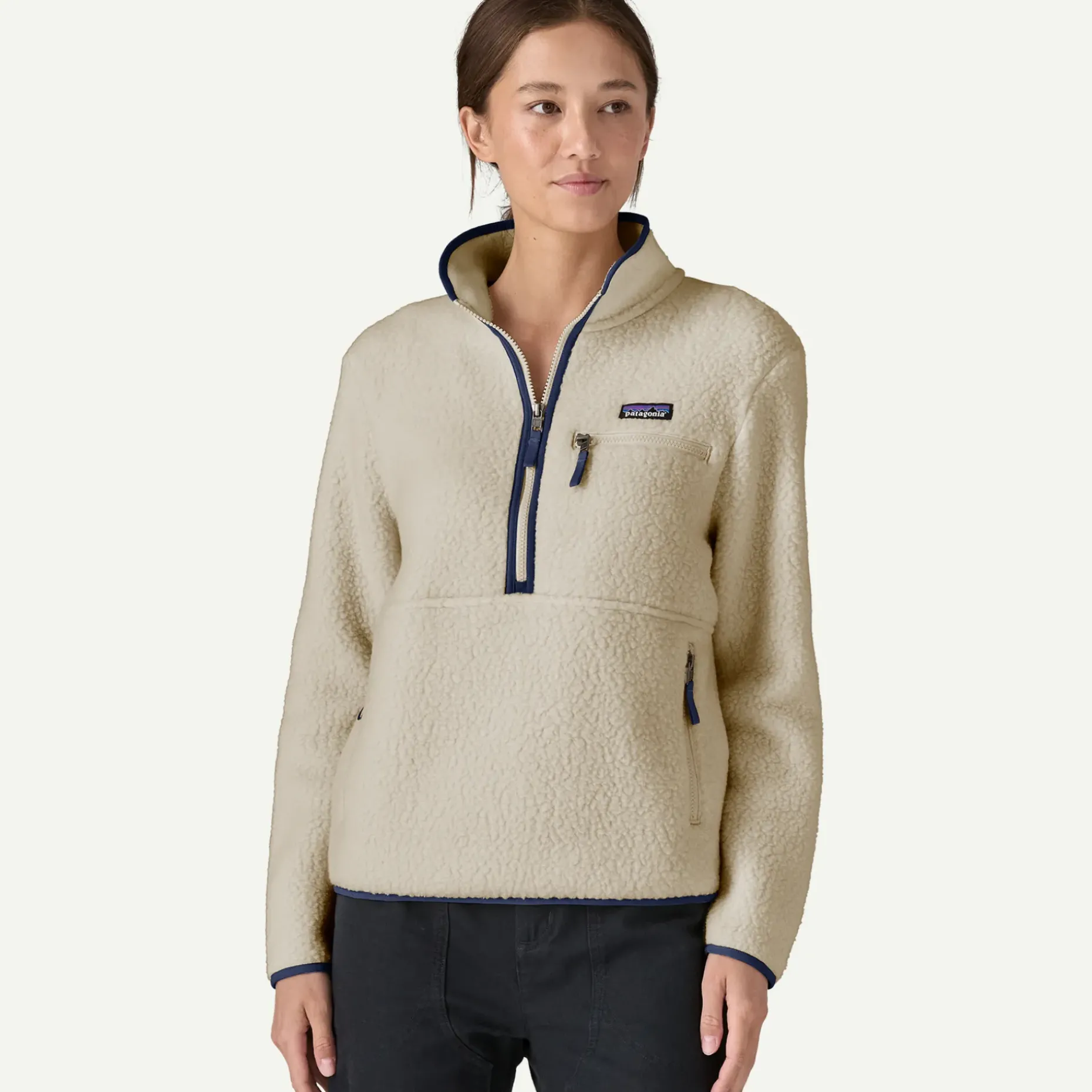 Women's Retro Pile Fleece Marsupial Pullover